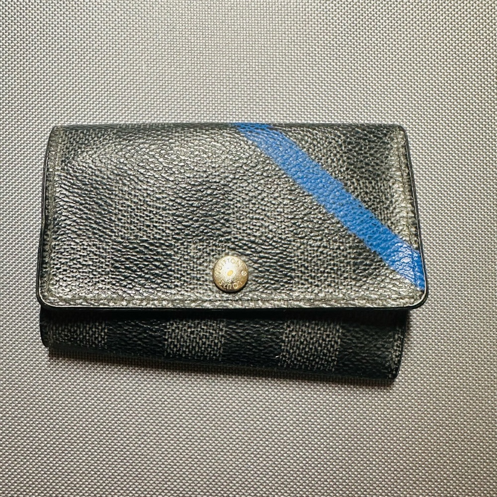 Black and Blue Checkered Wallet